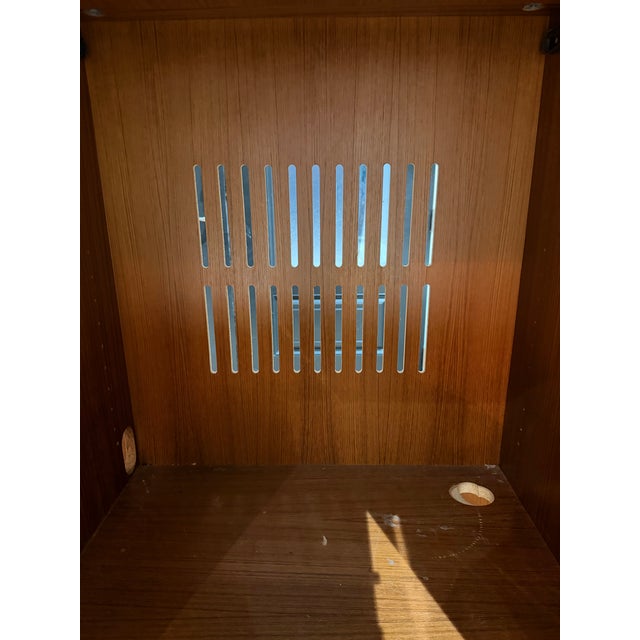 Vintage Danish Modern Teak Drop-Front Cabinet / Desk Cabinet With Hettich Hardware For Sale - Image 9 of 17