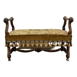 Antique Walnut Window Seat, 1900s For Sale