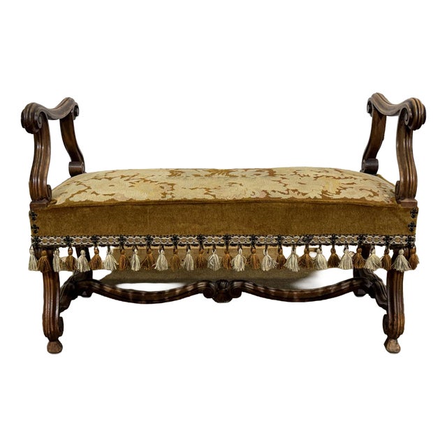 Antique Walnut Window Seat, 1900s For Sale
