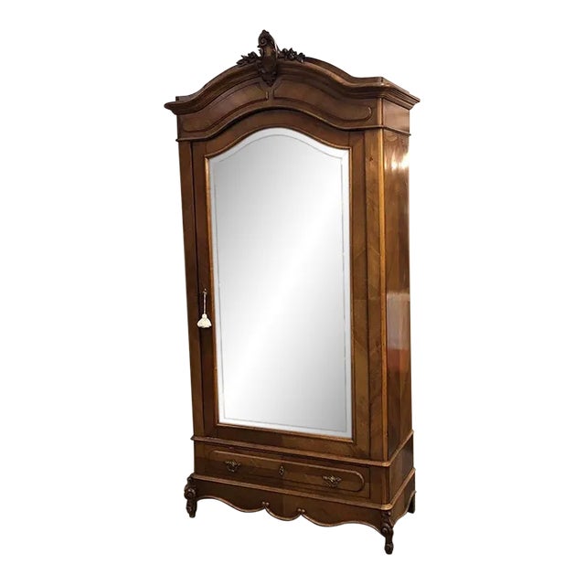 19th Century Antique French Louis XV Single Door Armoire For Sale