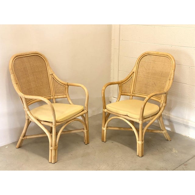 Armchairs in bamboo and Vienna straw.