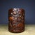 Vintage Chinese Bamboo Carved "Lotus & Crab" Brush Pot - 480g For Sale - Image 4 of 9