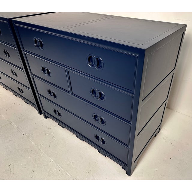 Baker Furniture Company Pair, Michael Taylor for Baker Far East Collection Chests, Usa C 1950s For Sale - Image 4 of 10