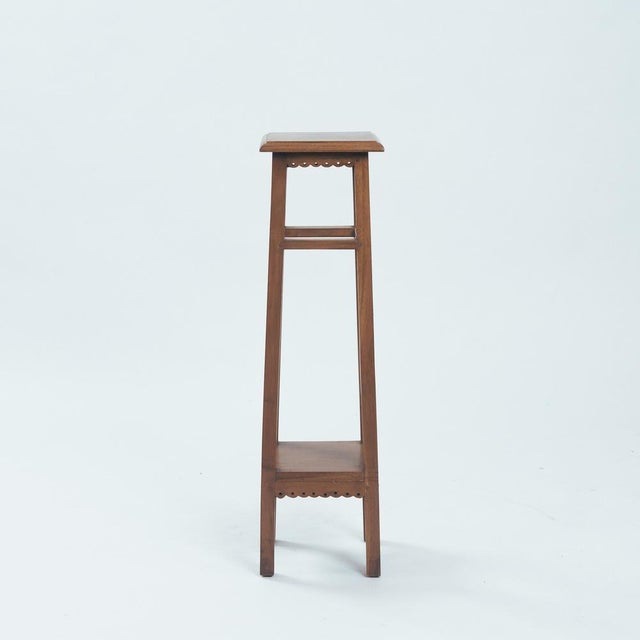 Art Deco Plant Stand Wooden Pedestal, the Netherlands, 1920s For Sale - Image 4 of 4