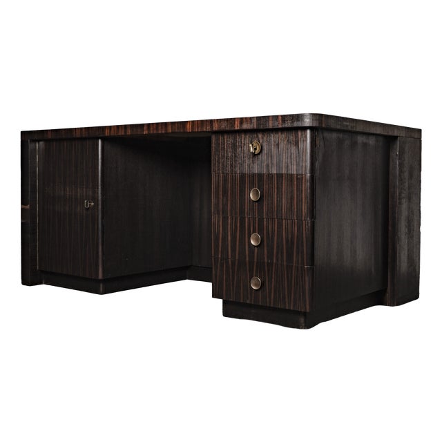 Art Deco Desk in Mahogany by Bruno Paul for Veb Deutsche Werkstätten Hellerau, 1930s For Sale