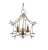 This is a vintage 1970's Faux Bamboo Tole Chandelier. This whimsical fixture has a pagoda shape with twigs of faux bois...