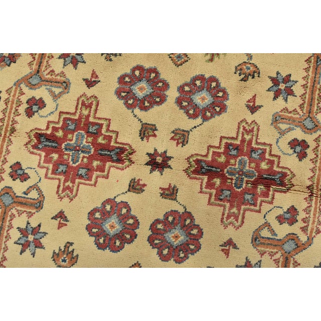 Textile Kazak Rug 6′ X 6′ Beige Wool Tribal Hand-Knotted Oriental Carpet For Sale - Image 7 of 13