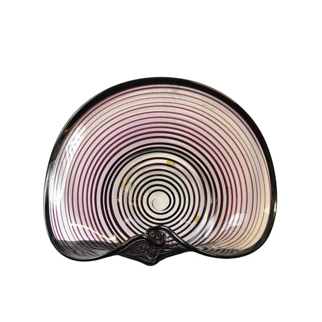 Vintage Blown Glass Purple and Clear Catchall Tray For Sale In West Palm - Image 6 of 6