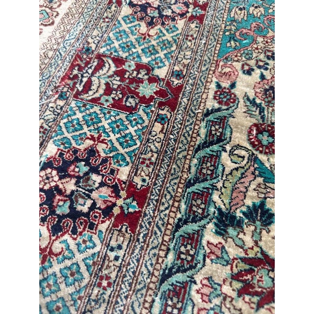 Beige Rug in Fine Silk by Sino Hereke, 1990s For Sale - Image 8 of 18