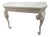 Gampel-Stoll Style Demi-Lune White Gloss Elephant Palm Beach Regency Hall Half Side Table For Sale