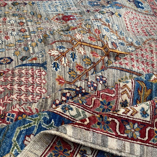 Grey Persian Bakhtiari Garden Hand-Knotted Wool Rug - 9' X 11'11" For Sale - Image 15 of 17