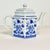 French Country Vintage Italian Tuscany Style Blue & White Botanical Design Porcelain Tea Pot. For Sale - Image 3 of 11