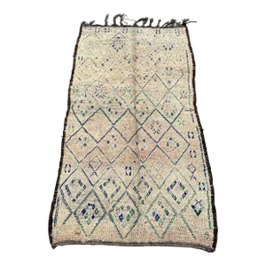 1980s Vintage Neutral Moroccan Rug - 4'8" X 8'5" Ft