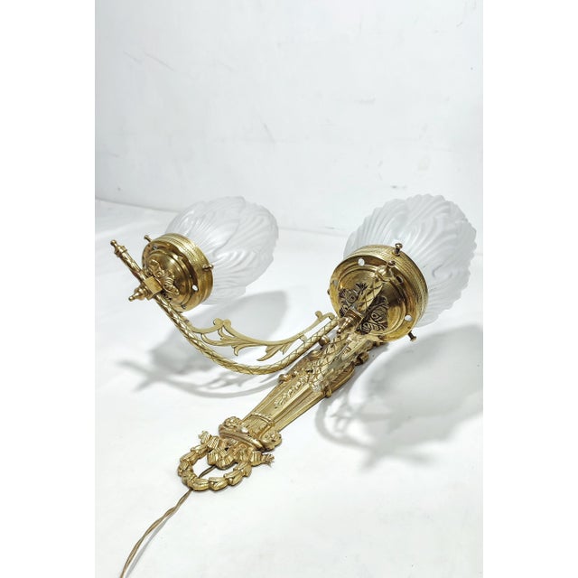 Bronze Wall Light, France, 1950s For Sale - Image 4 of 11