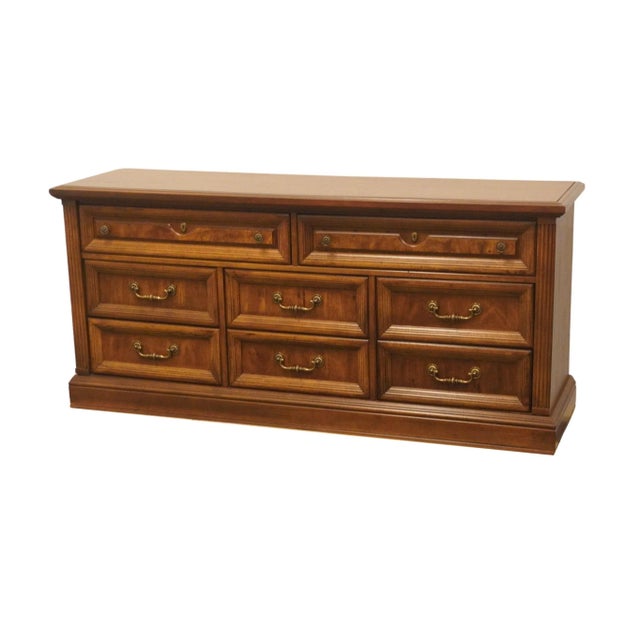 VAUGHN FURNITURE Galax, VA Walnut Italian Provincial Style 66″ Triple Dresser 244-2-A128 30.25" High 66.25" Wide 18" Deep...