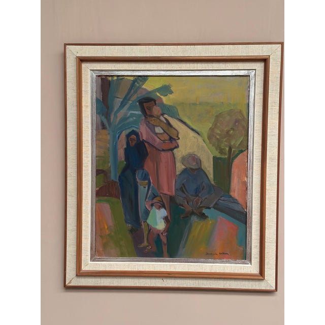 Margareta Wallin, Family in Tenerife, 1950s, Oil on Canvas, Framed For Sale - Image 11 of 17