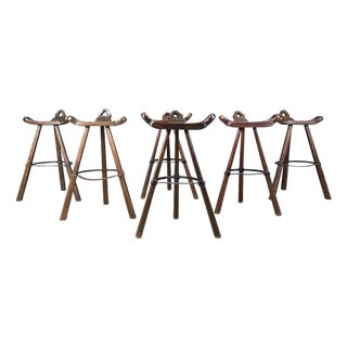 Mid-Century Modern Brutalist Bar Stools, 1960s, Set of 6 For Sale