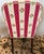 Early 21st Century French Bergere Arm Chair With Red Stripe Upholstery For Sale - Image 5 of 6