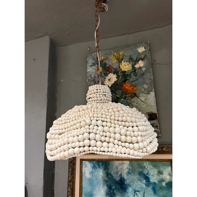 Contemporary Beaded Pendant With Bronze Hardware For Sale - Image 11 of 12