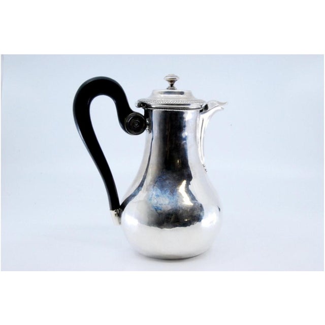 Plain Silver Coffee Pot with Chestnut Wood Handle and Knob on the Lid For Sale - Image 10 of 11