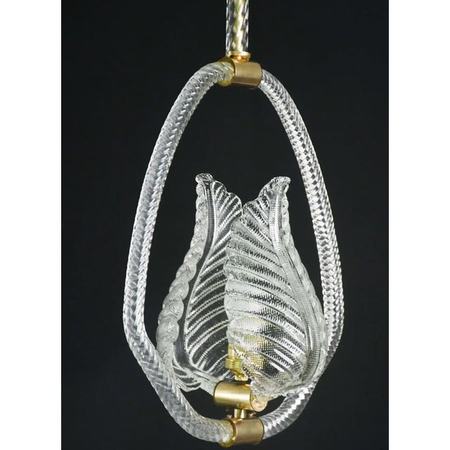 1950s Pink and Trasparent Murano Glass Chandelier by Barovier E Toso - Set of 2 For Sale - Image 15 of 18