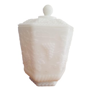 Anchor Hocking White Milk Glass Jar For Sale