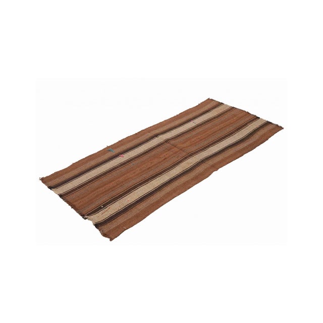 Mid-Century Modern Brown Vintage Turkish Kilim Rug - 2`6″ X 5`11″ For Sale - Image 3 of 6
