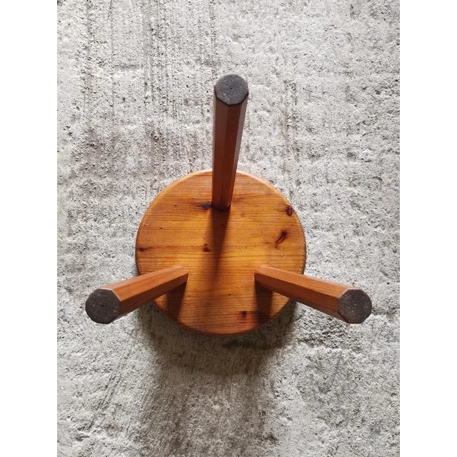 Swedish Workshop Stool in Pine, 1940s For Sale - Image 6 of 9