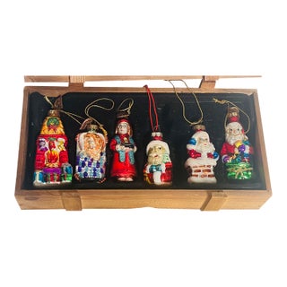 Vintage Thomas Pacconi Handmade Christmas Ornaments in Box For Sale