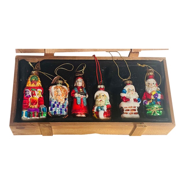 Vintage Thomas Pacconi Handmade Christmas Ornaments in Box For Sale