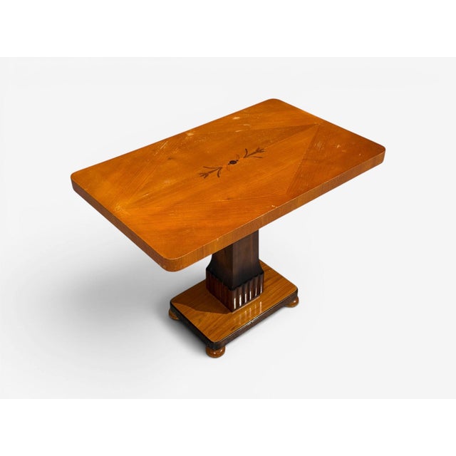Swedish Art Deco, Inlaid Side Table, Stained Wood, Sweden, 1930s For Sale - Image 4 of 12