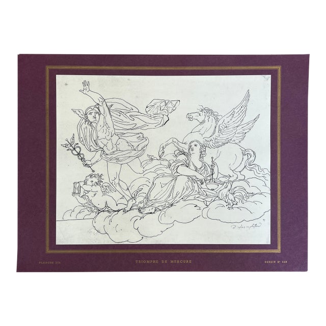 Vintage French 1953 Neoclassical Style Louis David Print For Sale