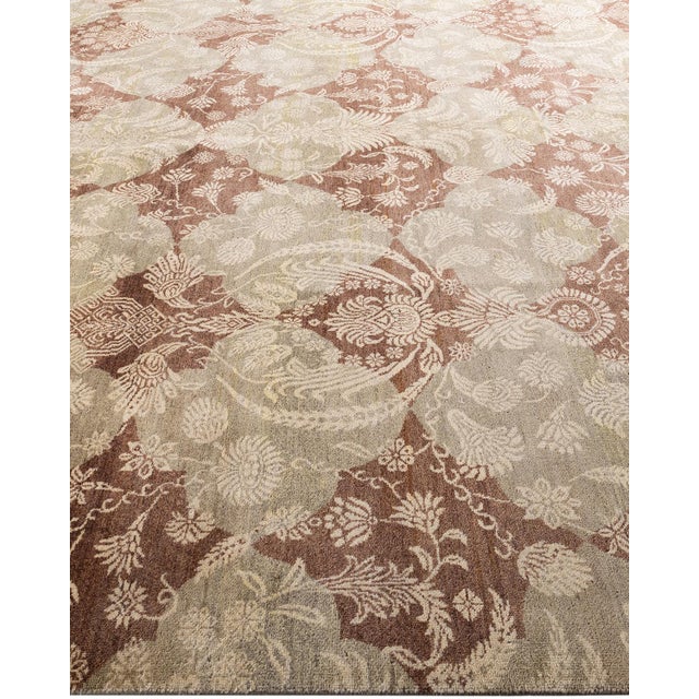Solo Rugs Ikat, One-of-a-Kind Hand-Knotted Area Rug - Brown, 9' 2" x 12' 4" For Sale - Image 4 of 8