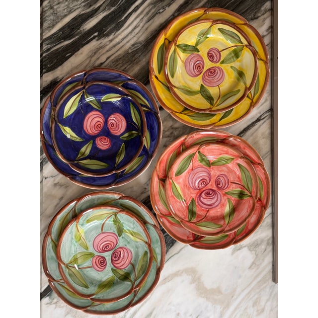 LastCHANCE!8 Pieces Made in Portugal Hand Painted and Glazed Plates For Sale - Image 11 of 16