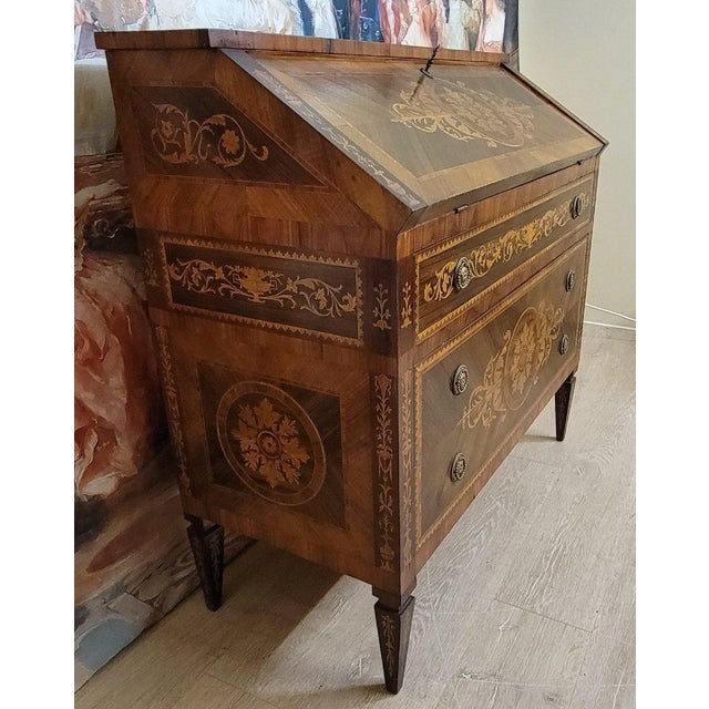 Louis XV Drop-Front Commode in Wood, 1890s For Sale - Image 4 of 8