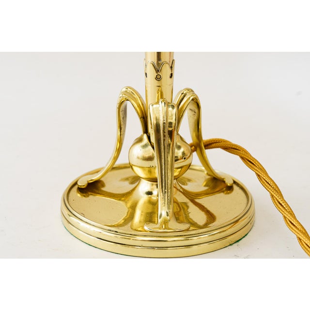 Antique Table Lamp with Loetz Glass Shade, 1908 For Sale - Image 9 of 17