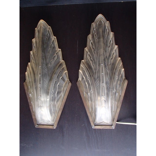 Art Deco Sconces from Verrerie des Hanots, 1930s, Set of 2 For Sale - Image 14 of 16