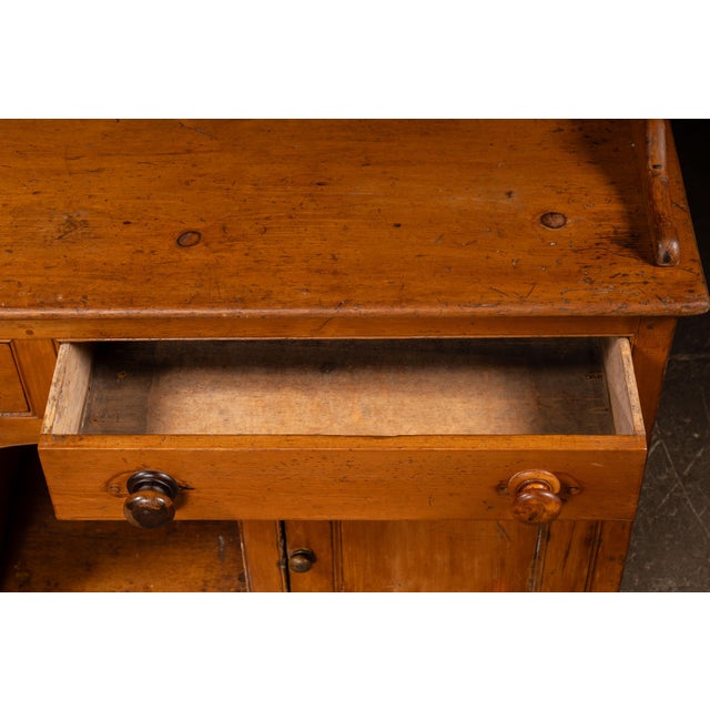 Auburn Antique Pine Step-Back Cupboard With Plate Rack For Sale - Image 8 of 13