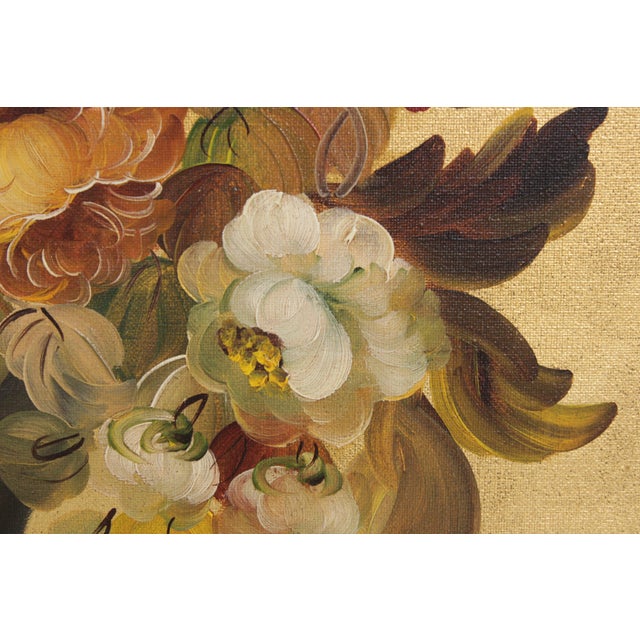 Paint Stunning Artist Signed Still Life Oil Painting on Canvas For Sale - Image 7 of 17