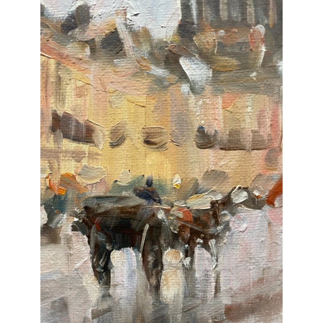 Yellow Vintage Cityscape on Canvas - St. Isaac Cathedral For Sale - Image 8 of 9