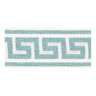 Schumacher Ganton Tape Indoor/Outdoor In Teal For Sale