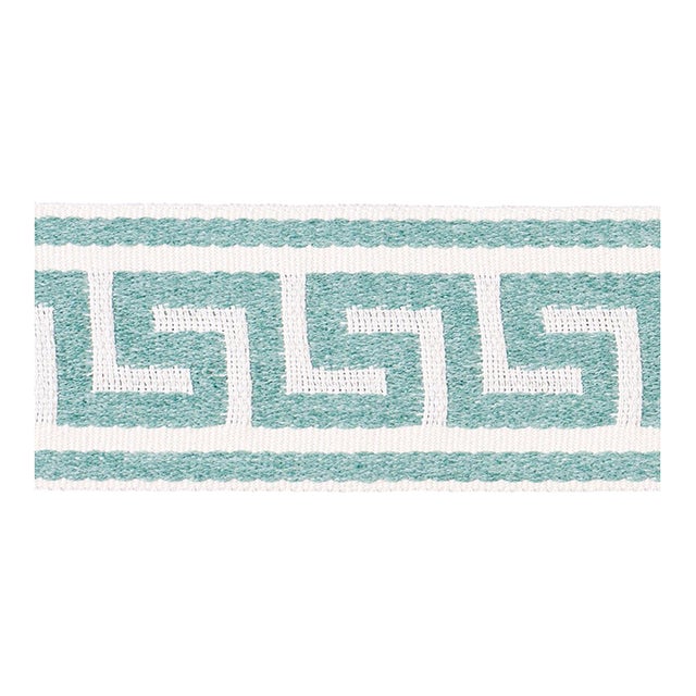 Schumacher Ganton Tape Indoor/Outdoor In Teal For Sale