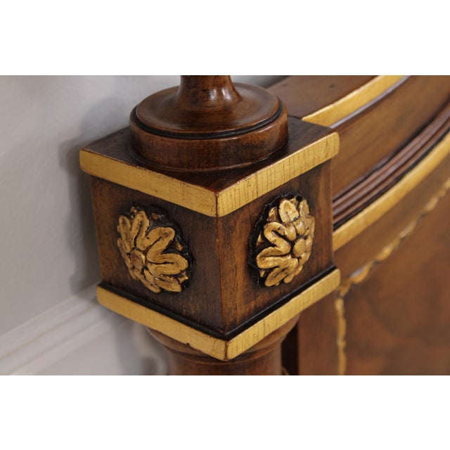 Karges Furniture Karges King Size Walnut Gold Gilt Bed Headboard For Sale - Image 4 of 16
