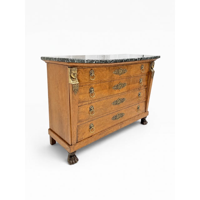 1990s 1990s Henredon Empire Egyptian Revival Mahogany Chest With Marble Top and Ormolu Mounts For Sale - Image 5 of 12