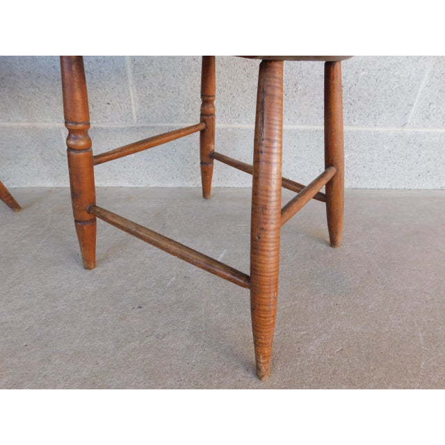 Antique Plank Bottom Chairs -Set of 6 For Sale - Image 10 of 13