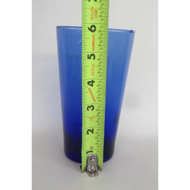 Mid-Century Modern Late 20th Century Anchor Hocking Refreshers Cobalt Tapered Tumbler Blue Glass Beverage Cup For Sale - Image 3 of 7