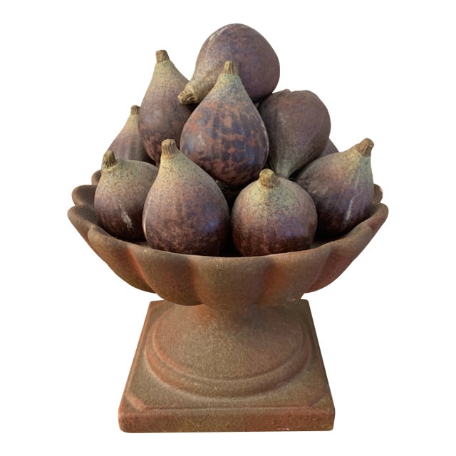 Italian Aubergine and Green Terra-Cotta Fig Topiary For Sale