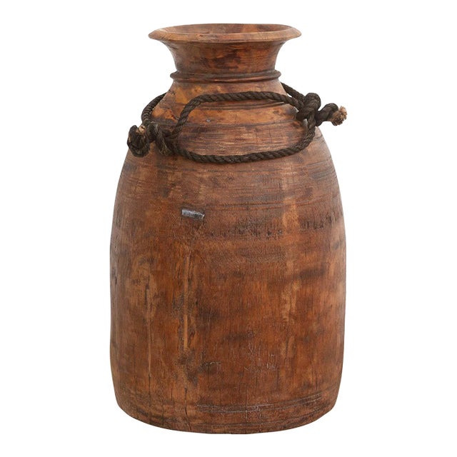 17" Tall Wabi-Sabi Wooden Pot For Sale