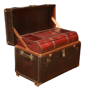 Vintage Curved Leather Trunk
