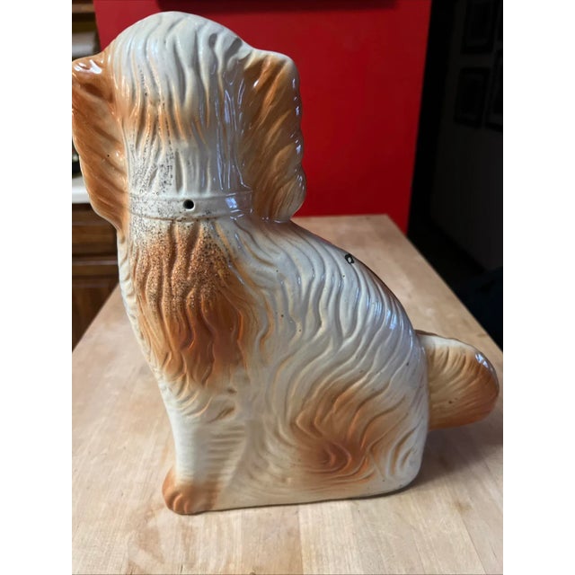 Ceramic Antique Decorated Staffordshire Spaniel Dog, Circa 1860's For Sale - Image 7 of 16